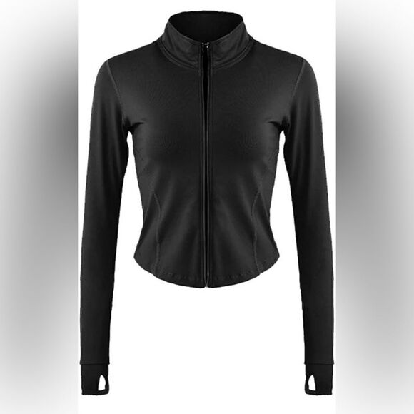 Women's Stretchy Athletic Workout Lightweight Jacket Full Zip Running Jacket - Picture 1 of 7